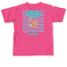 SURFIN, a Neon Pink Comfort Colors Unisex Tee (back-view)