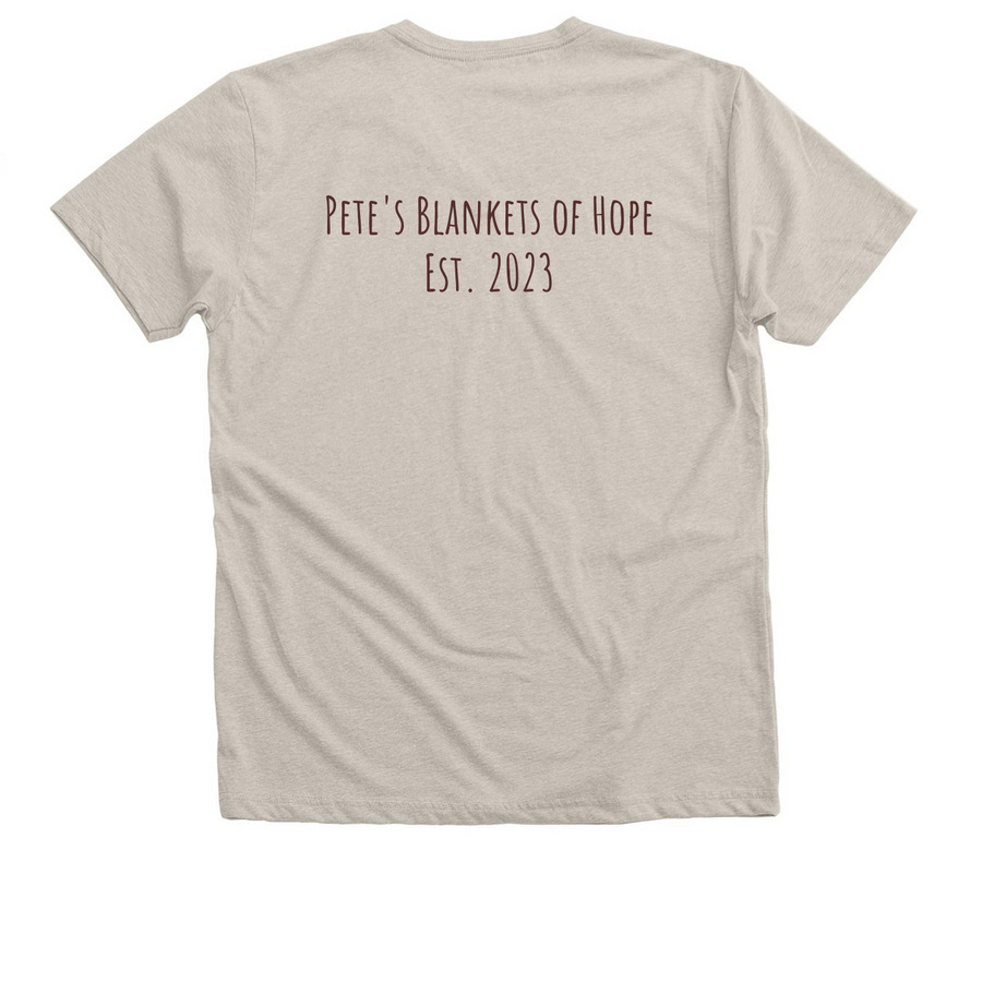 Love Language., a Heather Dust Premium V-Neck Tee (back-view)