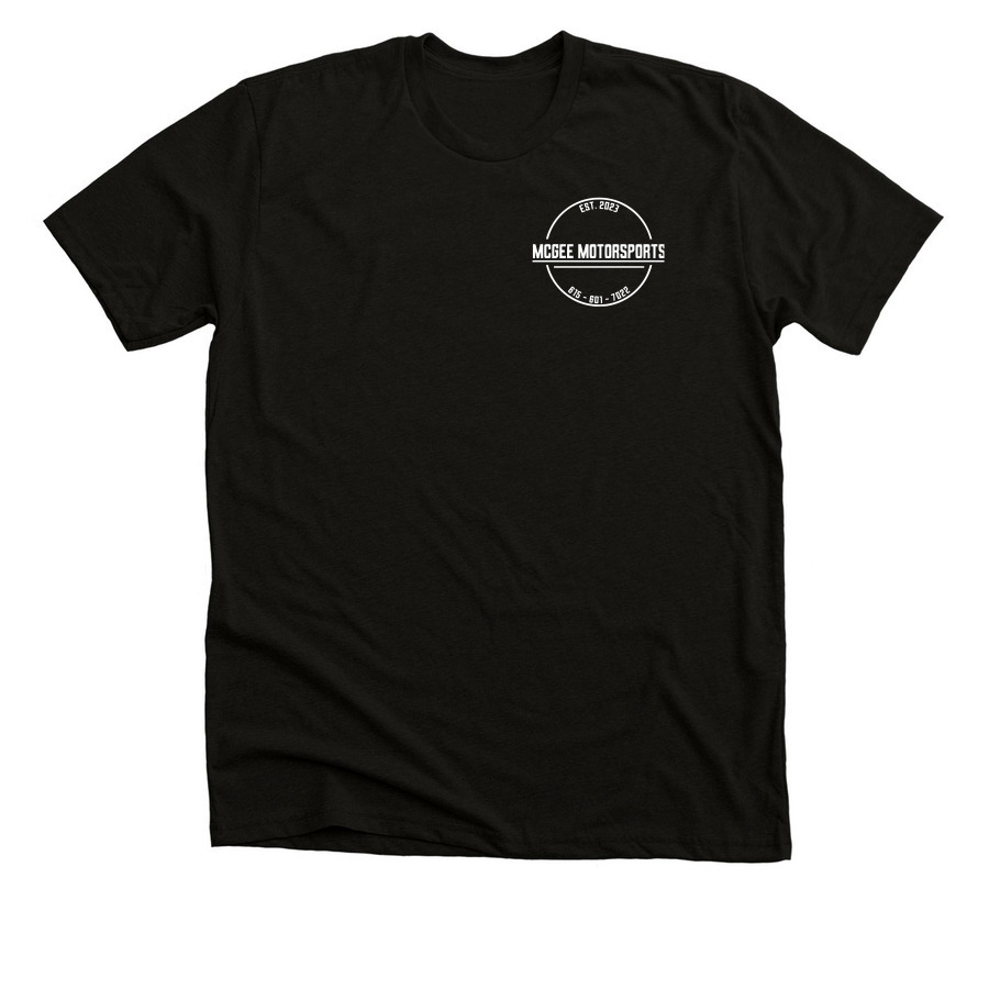 McGee Motorsports Premium T-Shirt, a Solid Black Blend Premium Unisex Tee