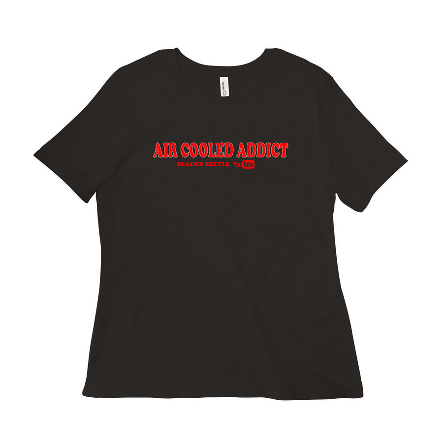 Womens Air Cooled Addict Shirts, a Black Women?s Relaxed Cotton Tee