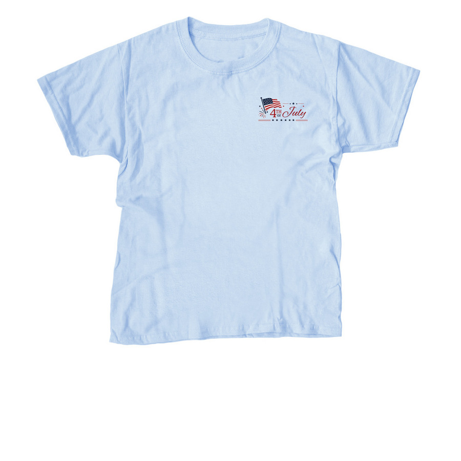 4th of July, a Light Blue Youth Unisex Tee