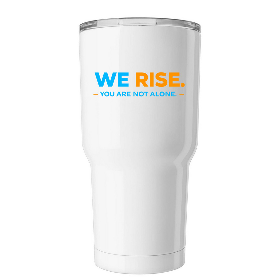PURPOSE. ON THE GO., a White Insulated Tumbler (back-view)