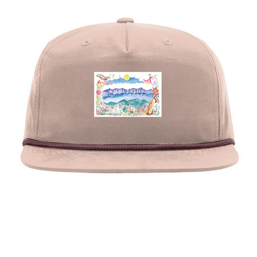 AmblesideOnline, a Pale Peach/ Maroon Printed Umpqua Snapback Cap