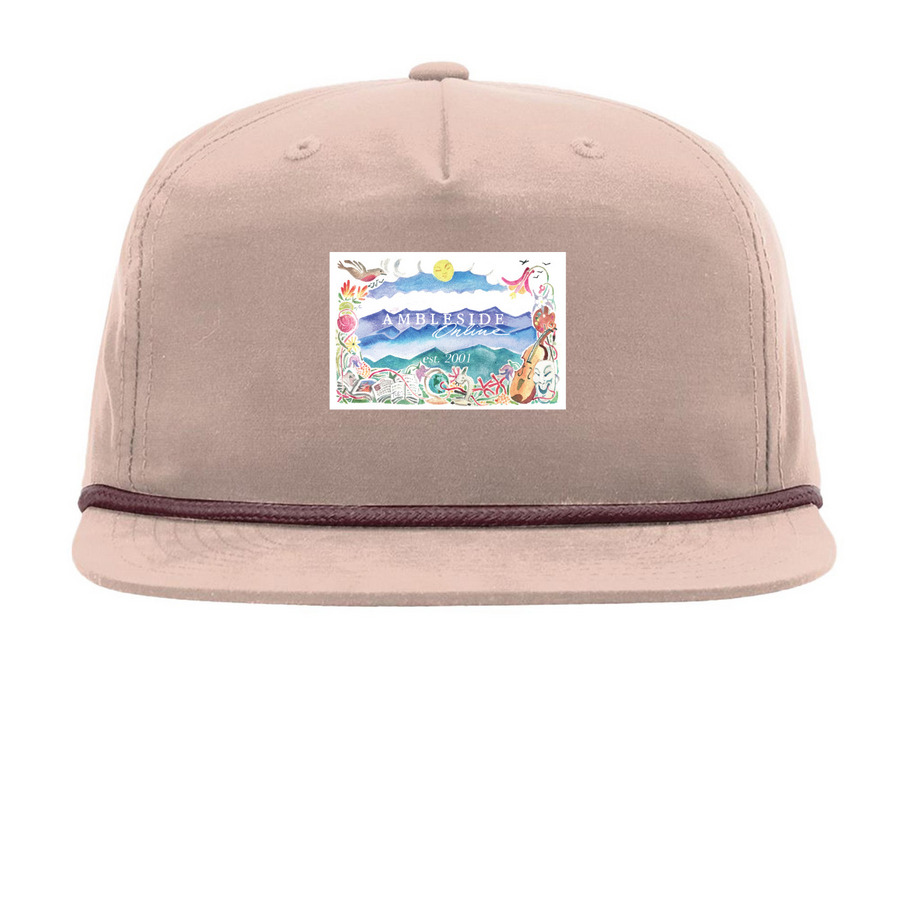 AmblesideOnline, a Pale Peach/ Maroon Printed Umpqua Snapback Cap