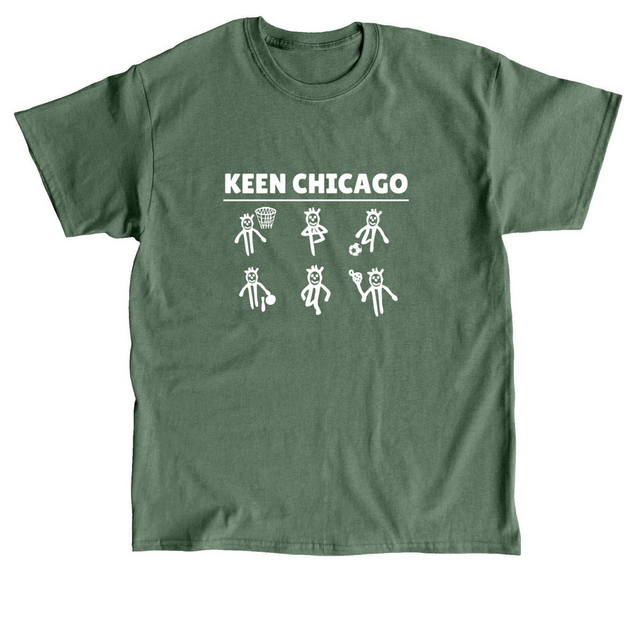 KEEN Chicago Ken in Action Tee, a Military Green Classic Unisex Tee