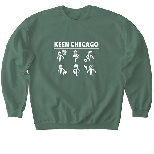 KEEN Chicago Ken in Action, a Military Green Softstyle Crewneck Sweatshirt