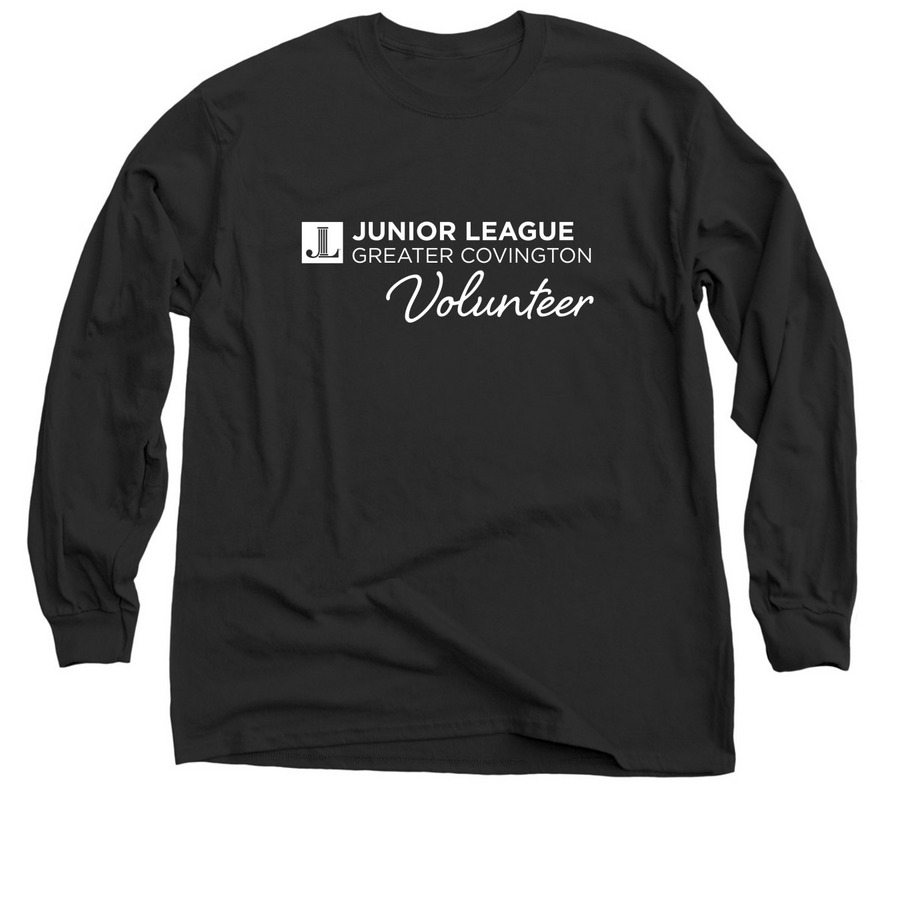 Volunteer Standards: White Logo, a Black Classic Long Sleeve Tee