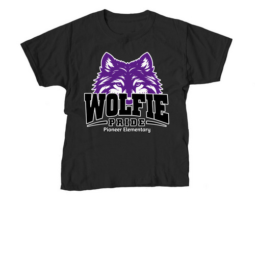 Wolfie Pride Spirit Shop, a Black Youth Unisex Tee