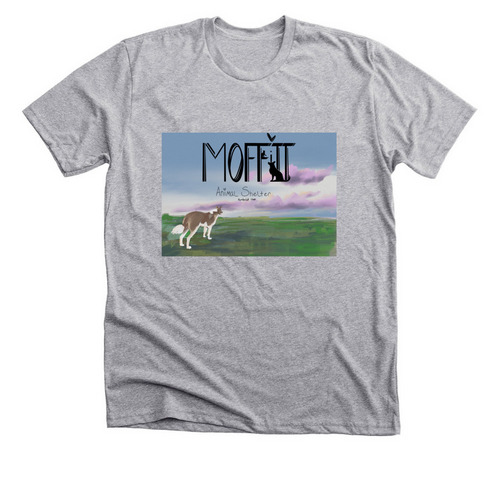 Sunset Pupper Moffitt, a Athletic Heather Premium Unisex Tee