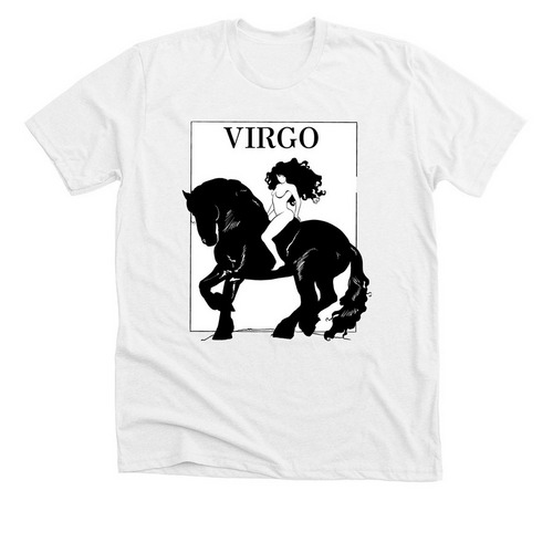 VIRGO, a Solid White Blend Premium Unisex Tee