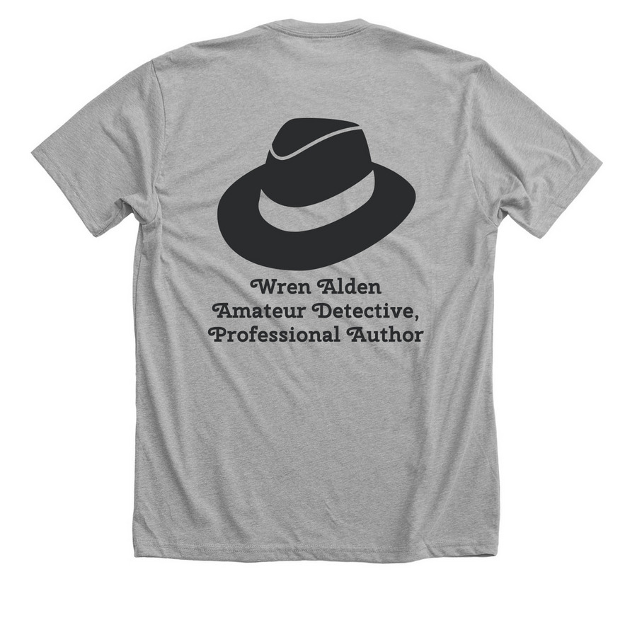 Wren Alden Mysteries, a Athletic Heather Premium Unisex Tee (back-view)