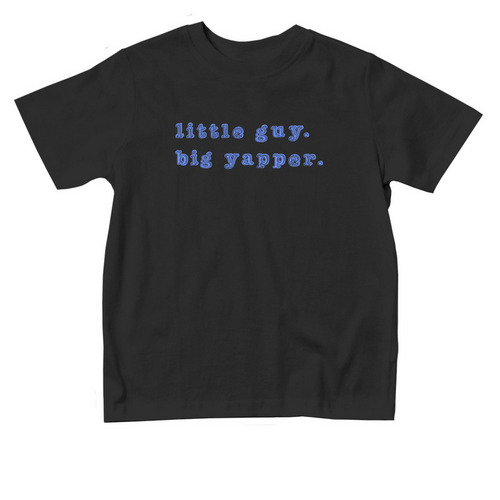 Little Guy. Big Yapper. Toddler Tee, a Black Toddler Tee