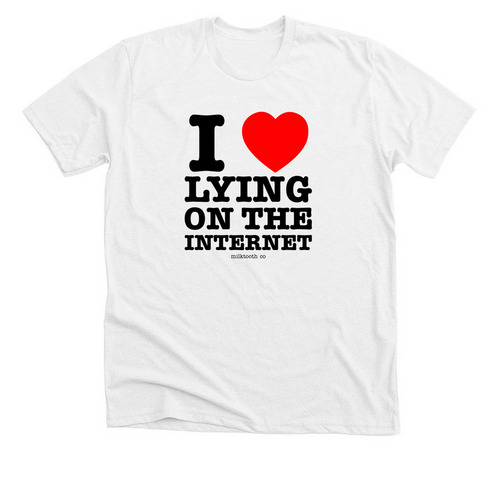 I HEART LYING, a Solid White Blend Premium Unisex Tee
