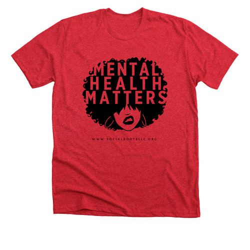 Mental Health Matters, a Heather Red Premium Unisex Tee
