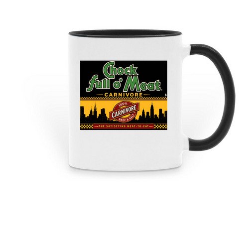 Chock full o' Meat Mugs, a Black Two-Tone Ceramic Mug