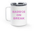 STAINLESS STEEL BADDIE MUG, a White Stainless Steel Travel Mug (back-view)