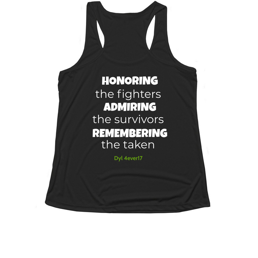 Dyl's Pickle Squad Activewear, a Black Women's Performance Tank (back-view)