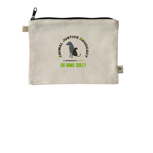 Animal Justice Advocacy, a Natural 9"x7" Hemp Blend Pouch
