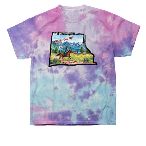 Camping with Friends, a Cotton Candy Classic Tie Dye Tee