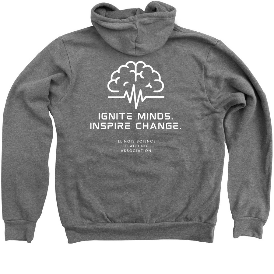 ISTA Conference 2025 Shirt (White Font), a Deep Heather Zip Up Hoodie (back-view)