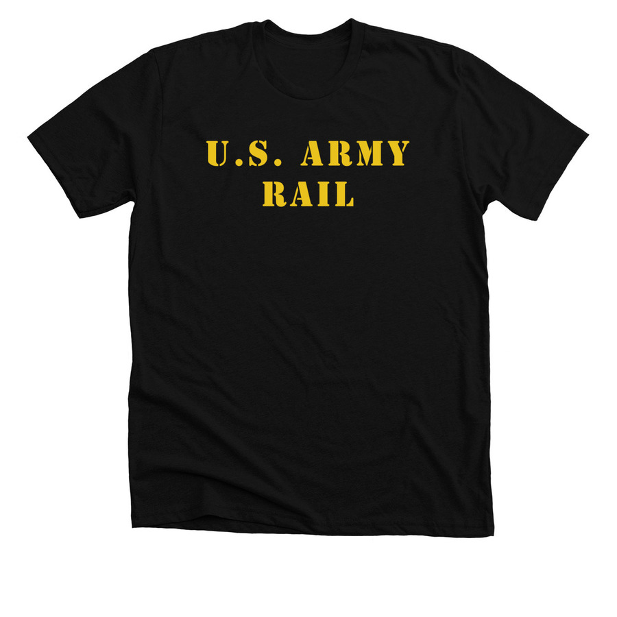 U.S. Army Rail, a Solid Black Blend Premium Unisex Tee