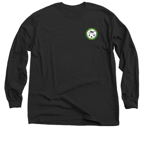 Logo w/ Young Eagles Back, a Black Classic Long Sleeve Tee