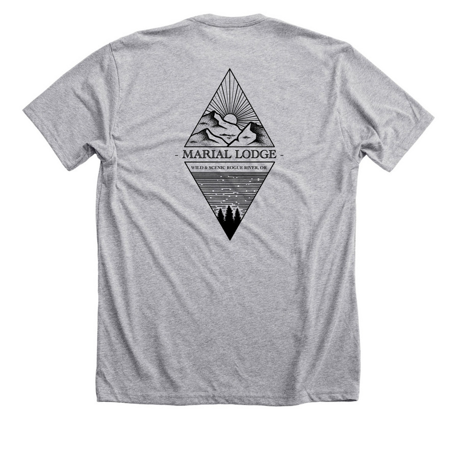Marial Lodge Unisex Tee Shirt&nbsp;, a Athletic Heather Premium Unisex Tee (back-view)