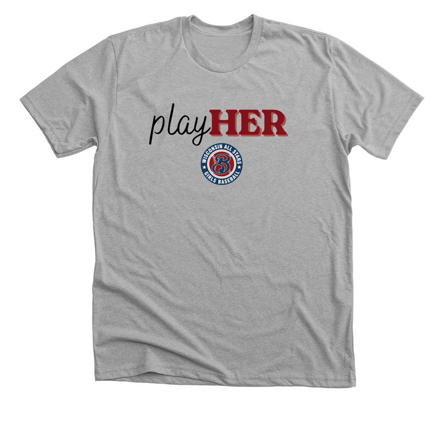 PlayHER, a Athletic Heather Premium Unisex Tee