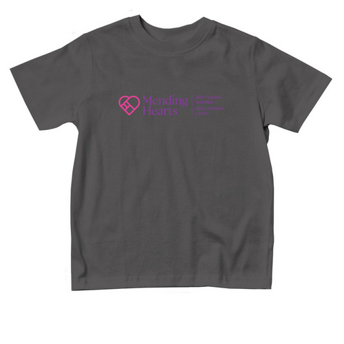 Mending Hearts Toddler Tops, a Charcoal Toddler Tee