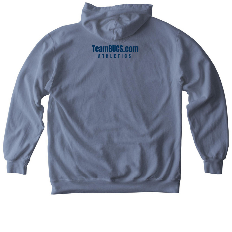 He's Bigger Than The Game., a Blue Jean Comfort Colors Pullover Hoodie (back-view)