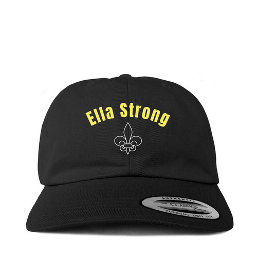 Ella strong saints hat., a Black Printed Classic Baseball Cap