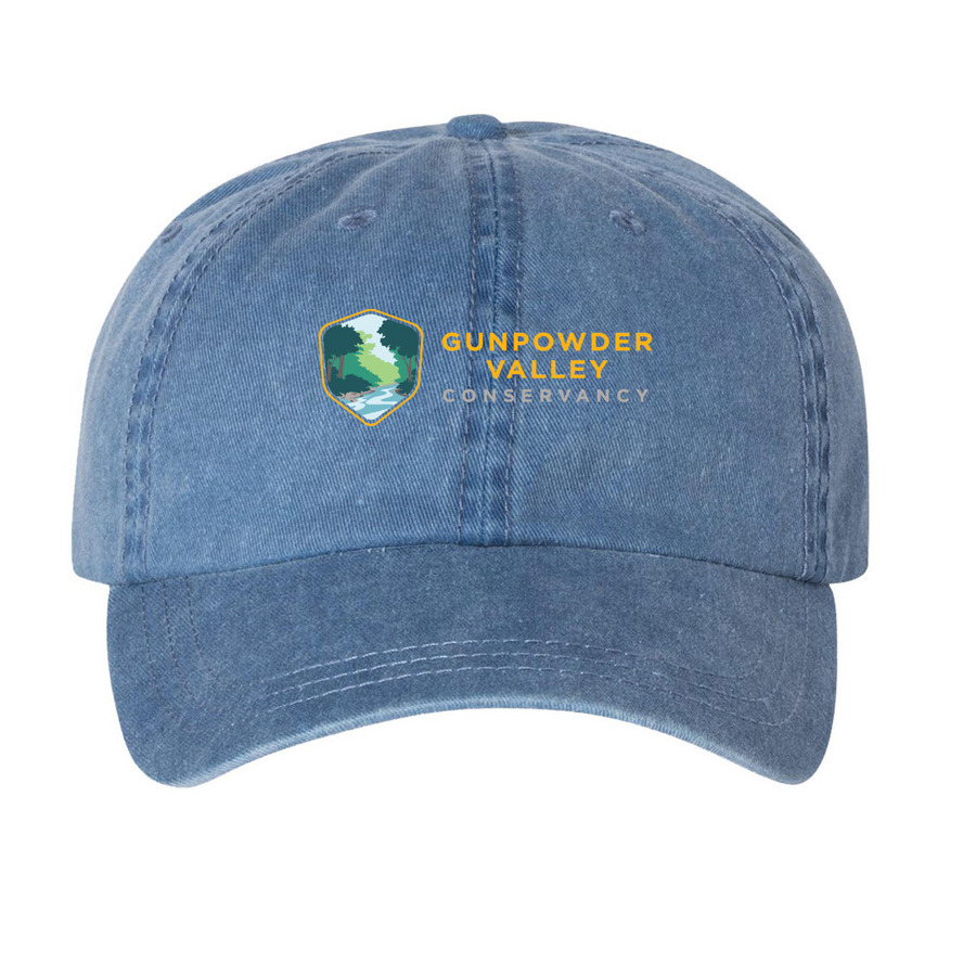Printed Hats, a Royal Blue Printed Pigment Dye Baseball Cap