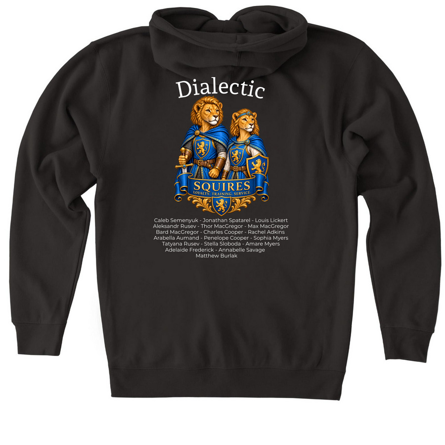 Dialectic Gear, a Black Heavyweight Zip Up Hoodie (back-view)