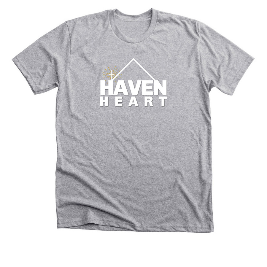 Haven Heart Ministry Shirts, a Athletic Heather Premium Unisex Tee