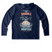 Tail-less Pinfish UPF Shirts, a True Navy UV Performance Long Sleeve Hoodie (back-view)
