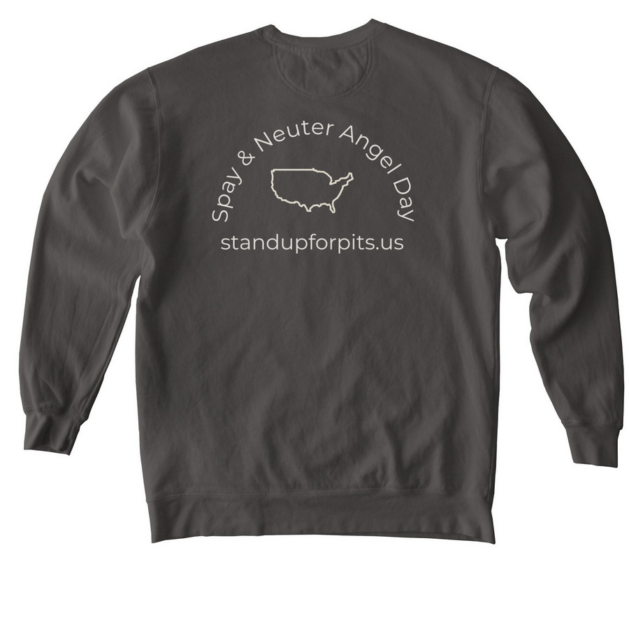 Spay & Neuter Angel Day 2026, a Pepper Comfort Colors Crewneck Sweatshirt (back-view)