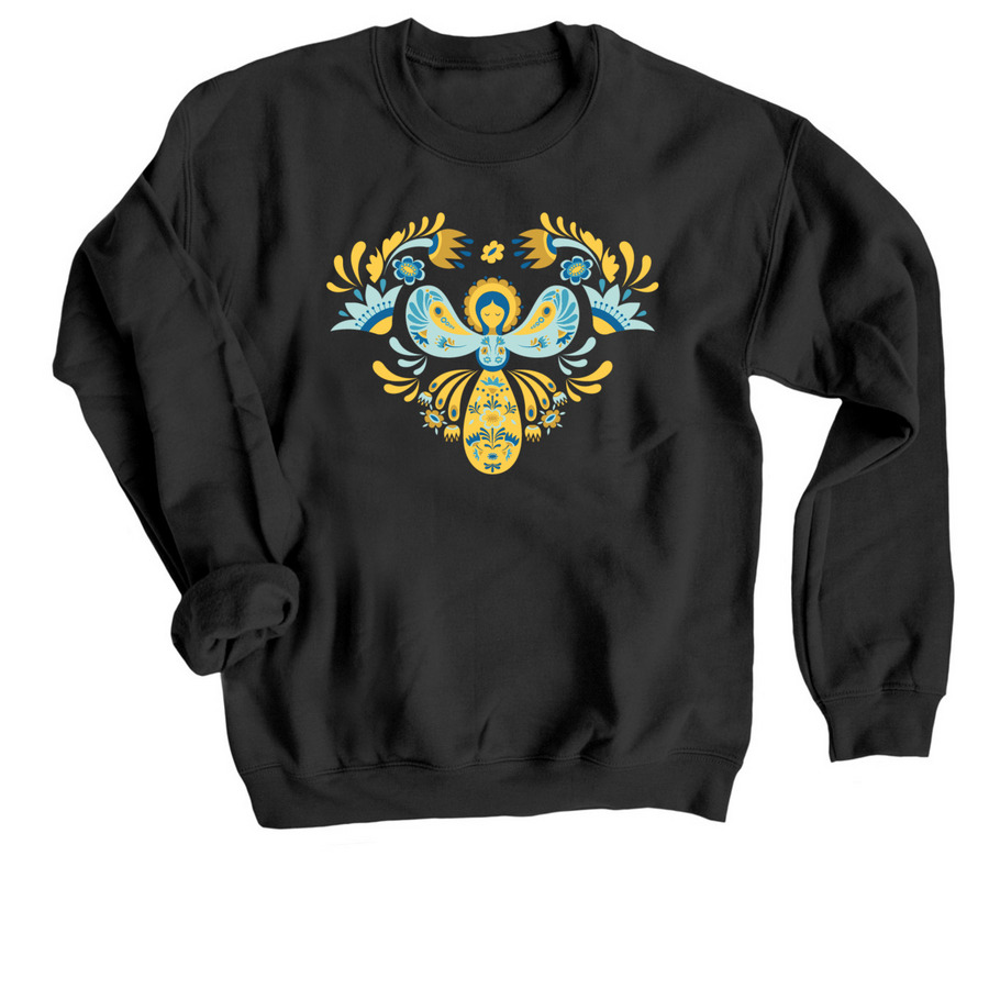 Ukrainian Christmas, a Black Crewneck Sweatshirt