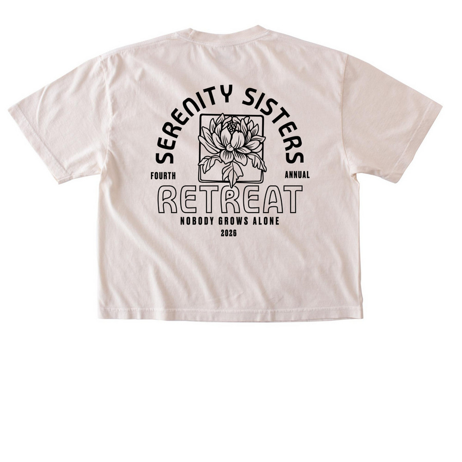 Serenity Sisters 2026 Dark Design, a Ivory Comfort Colors Boxy Tee (back-view)