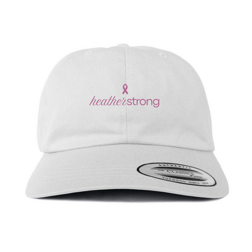 Heather Strong Hats - White, a White Printed Classic Baseball Cap