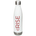 Water Bottle - Spell.Regulate.RISE, a White Stainless Steel Water Bottle (back-view)