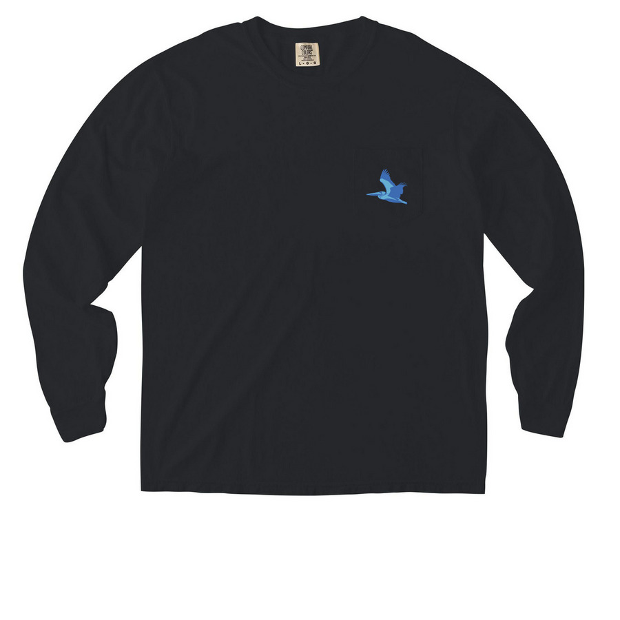 Splashberry Groovy Long Sleeve, a Black Comfort Colors Long Sleeve Pocket Tee