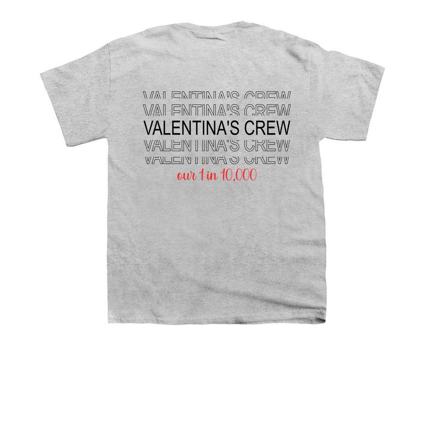 Valentina Williams Syndrome Awareness, a Sport Grey Youth Unisex Tee (back-view)