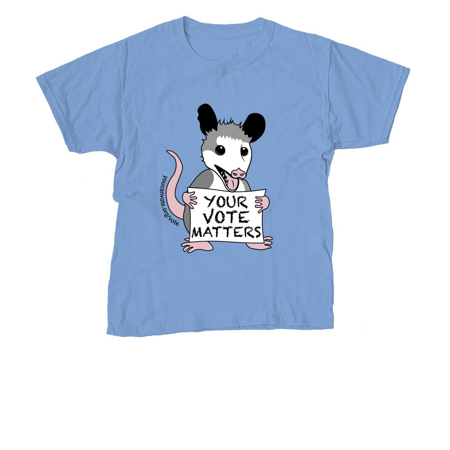 YCV Clay's "Your Vote Matters"&nbsp;, a Carolina Blue Youth Unisex Tee