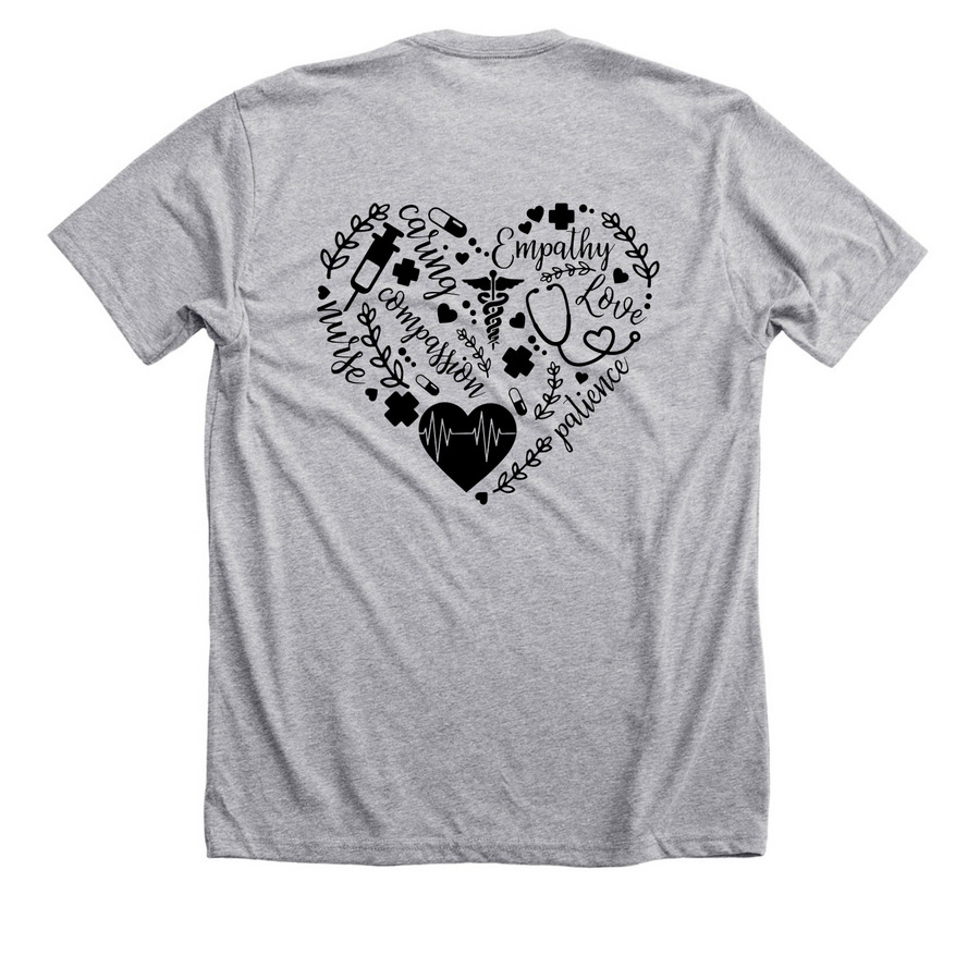 PCU Tech With Heart on Back, a Athletic Heather Premium Unisex Tee (back-view)