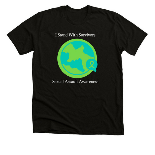 I Stand With Survivors, a Solid Black Blend Premium Unisex Tee