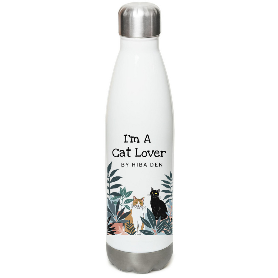 I?m A Cat Lover, a White Stainless Steel Water Bottle