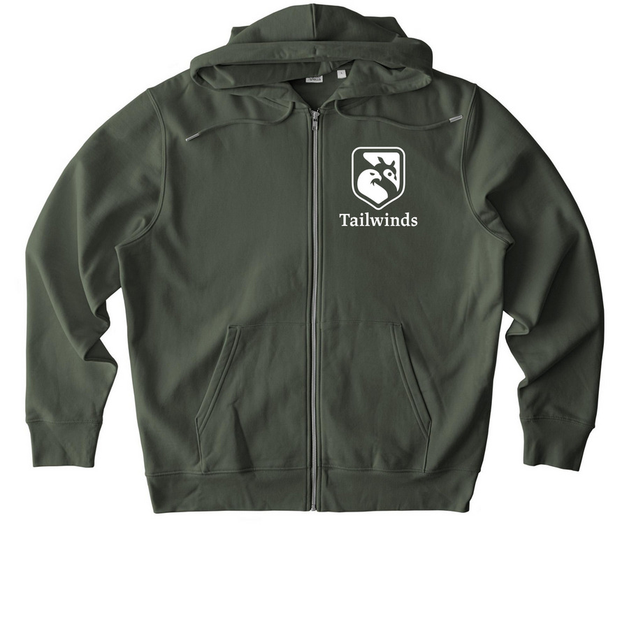 Tailwinds Zips, a Khaki Green Stanley/Stella Unisex Cultivator 2.0 Zip Up Pullover Hoodie