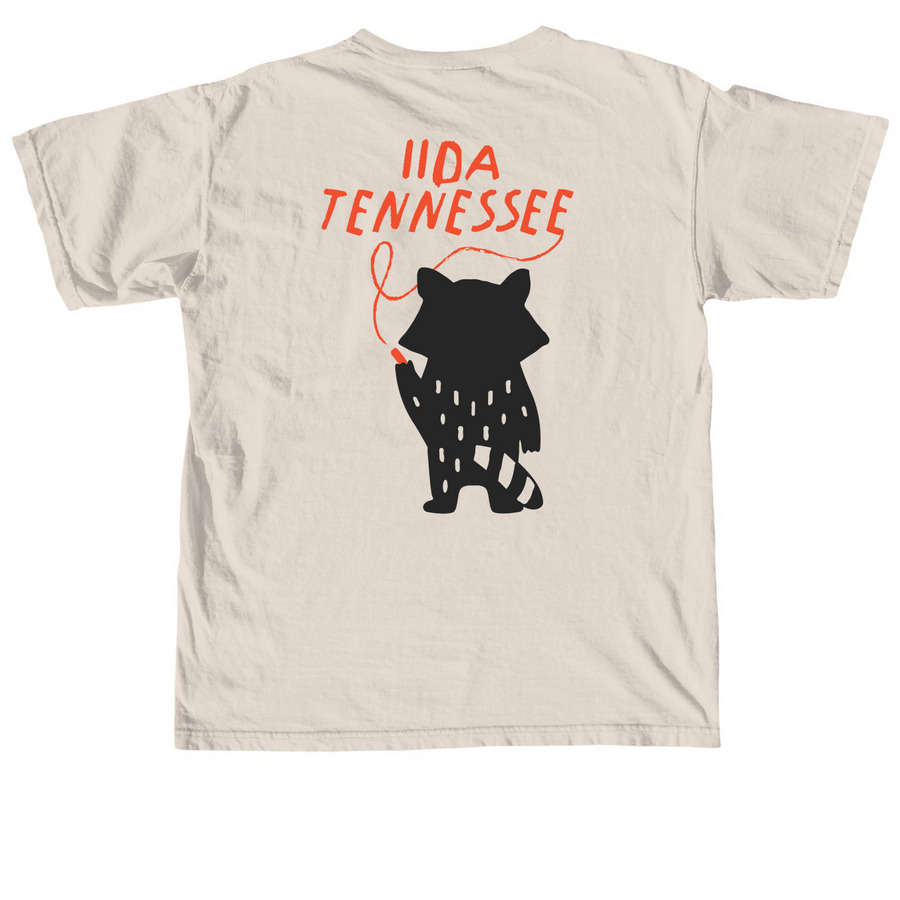 Roxy Raccoon, a Ivory Comfort Colors Unisex Tee (back-view)