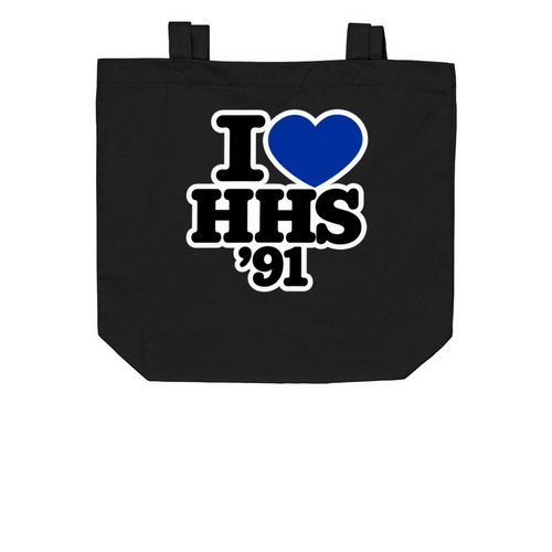 I LOVE HHS'91, a Black Organic Cotton Tote Bag