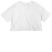 ?FIRST DROP. FIRST CROP.?, a White Women?s Cropped Cotton Tee (back-view)